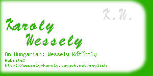 karoly wessely business card